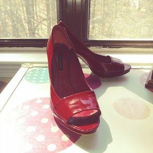 Red Zara Basic heels